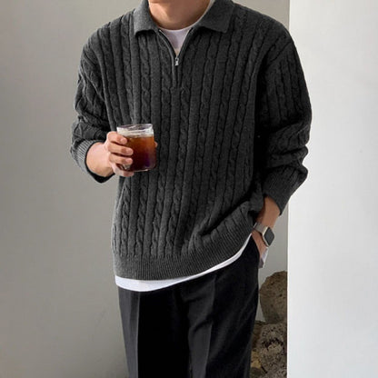 Men's Unique Lapel Pullover