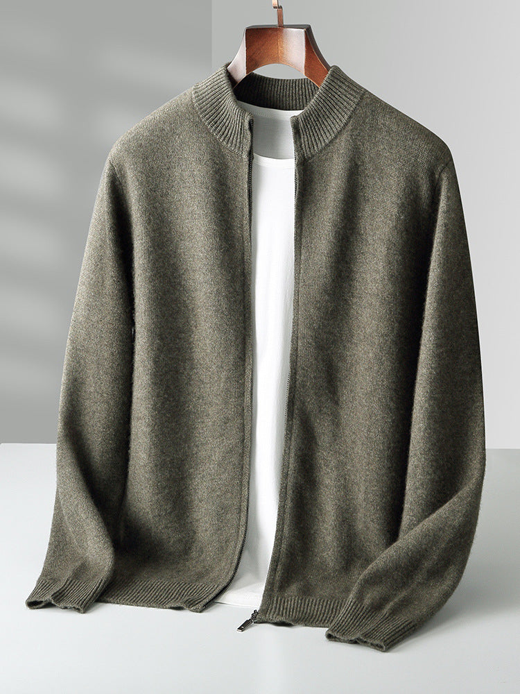 Men's Premium Double-Strand Wool Collar Cardigan