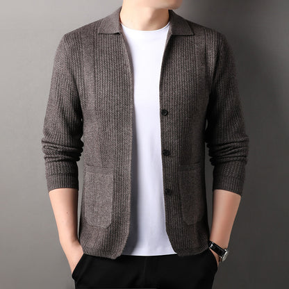 Korean Style Lapel Knit Cardigan