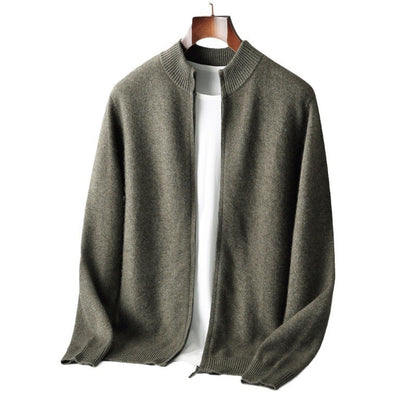 Men's Premium Double-Strand Wool Collar Cardigan