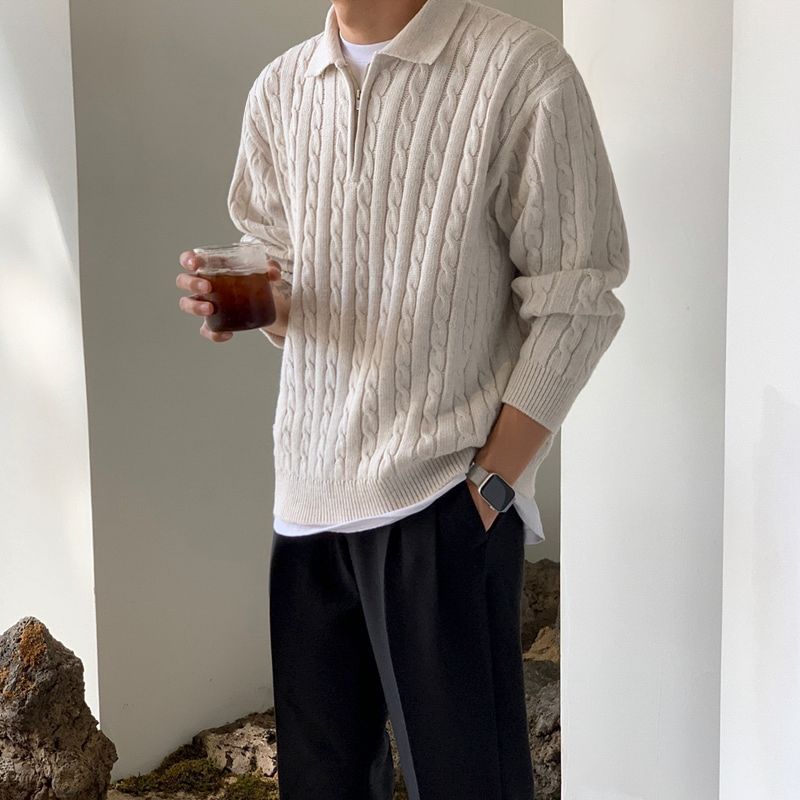 Men's Unique Lapel Pullover